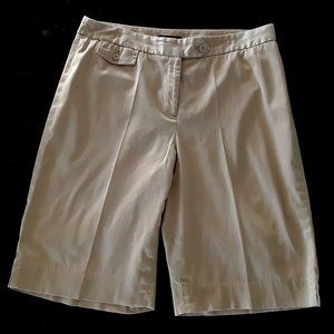 Jones New York 98% Cotton Khaki Stretch Bermudas